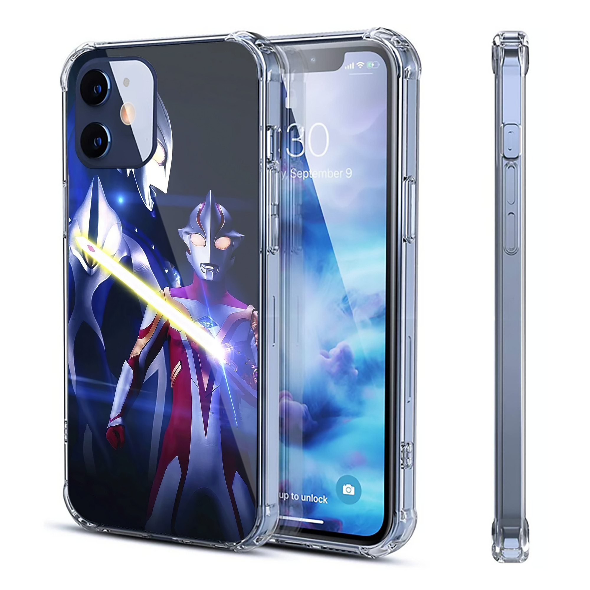 （画像用） ウルトラマン Ultraman 【iPhone 12シリーズ対応】透明スマホケース（クリアソフトケース）